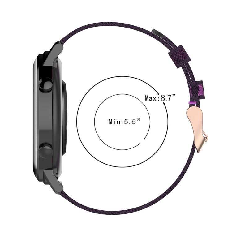 20mm Stripe Weave Nylon Wrist Strap Watch Band for Huawei GT 2 42mm / Honor Magic Watch 2 42mm(Grey) by buy2fix