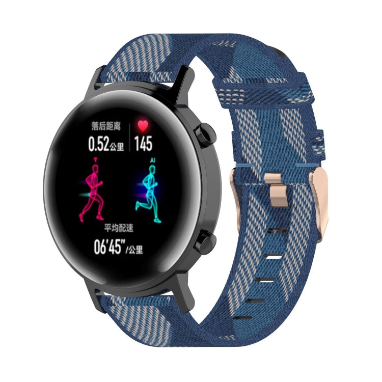 20mm Stripe Weave Nylon Wrist Strap Watch Band for Huawei GT 2 42mm / Honor Magic Watch 2 42mm(Blue) by buy2fix