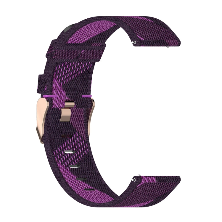 20mm Stripe Weave Nylon Wrist Strap Watch Band for Huawei GT 2 42mm / Honor Magic Watch 2 42mm(Purple) by buy2fix