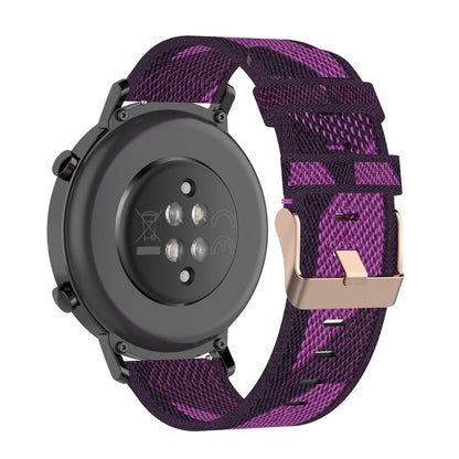20mm Stripe Weave Nylon Wrist Strap Watch Band for Huawei GT 2 42mm / Honor Magic Watch 2 42mm(Purple) by buy2fix