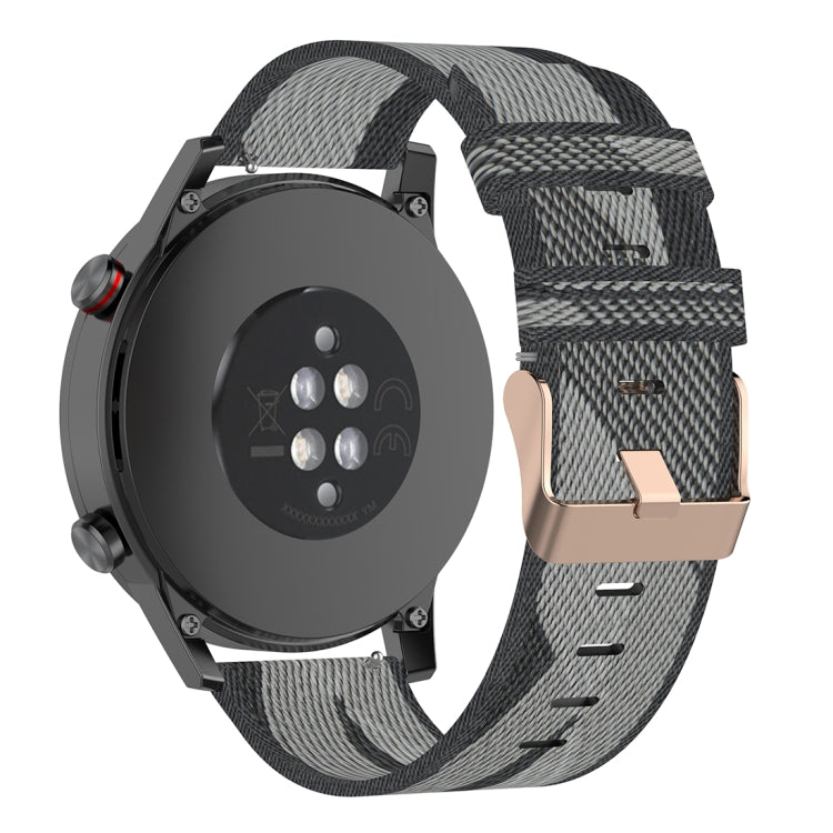 22mm Stripe Weave Nylon Wrist Strap Watch Band for Huawei GT / GT2 46mm, Honor Magic Watch 2 46mm / Magic(Grey) by buy2fix