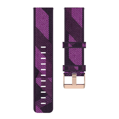 22mm Stripe Weave Nylon Wrist Strap Watch Band for Huawei GT / GT2 46mm, Honor Magic Watch 2 46mm / Magic(Purple) by buy2fix