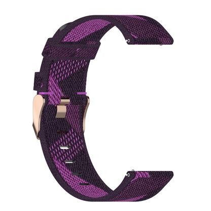 22mm Stripe Weave Nylon Wrist Strap Watch Band for Huawei GT / GT2 46mm, Honor Magic Watch 2 46mm / Magic(Purple) by buy2fix