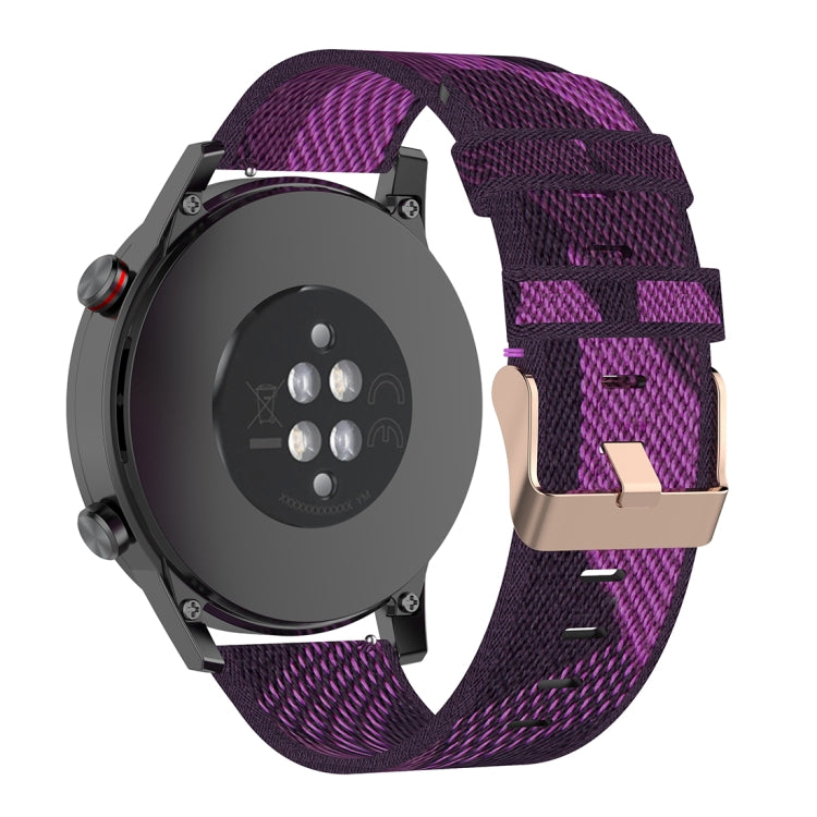 22mm Stripe Weave Nylon Wrist Strap Watch Band for Huawei GT / GT2 46mm, Honor Magic Watch 2 46mm / Magic(Purple) by buy2fix