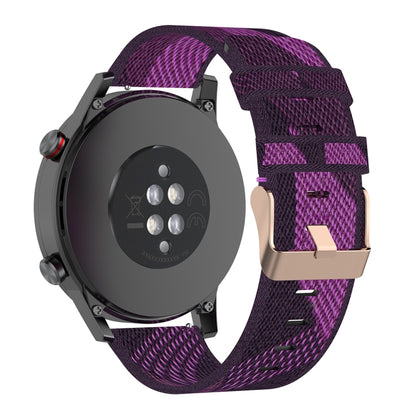 22mm Stripe Weave Nylon Wrist Strap Watch Band for Huawei GT / GT2 46mm, Honor Magic Watch 2 46mm / Magic(Purple) by buy2fix
