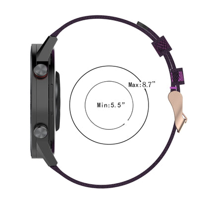 22mm Stripe Weave Nylon Wrist Strap Watch Band for Huawei GT / GT2 46mm, Honor Magic Watch 2 46mm / Magic(Purple) by buy2fix