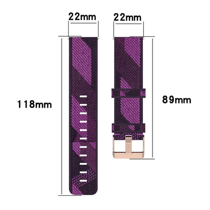 22mm Stripe Weave Nylon Wrist Strap Watch Band for Huawei GT / GT2 46mm, Honor Magic Watch 2 46mm / Magic(Purple) by buy2fix