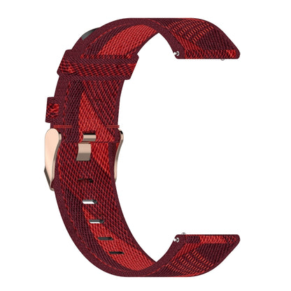 22mm Stripe Weave Nylon Wrist Strap Watch Band for Fossil Gen 5 Carlyle, Gen 5 Julianna, Gen 5 Garrett, Gen 5 Carlyle HR (Red) - Watch Bands by buy2fix | Online Shopping UK | buy2fix