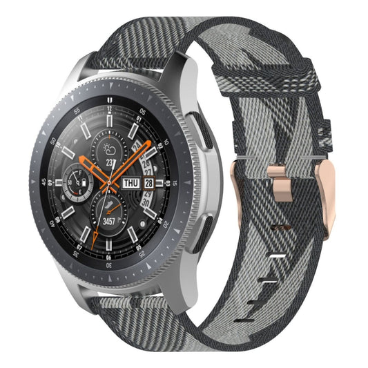 22mm Stripe Weave Nylon Wrist Strap Watch Band for Galaxy Watch 46mm / Gear S3(Grey) - Watch Bands by buy2fix | Online Shopping UK | buy2fix