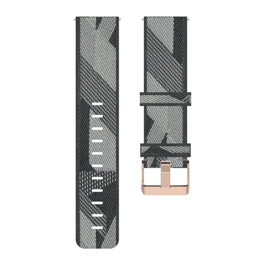 22mm Stripe Weave Nylon Wrist Strap Watch Band for Galaxy Watch 46mm / Gear S3(Grey) - Watch Bands by buy2fix | Online Shopping UK | buy2fix