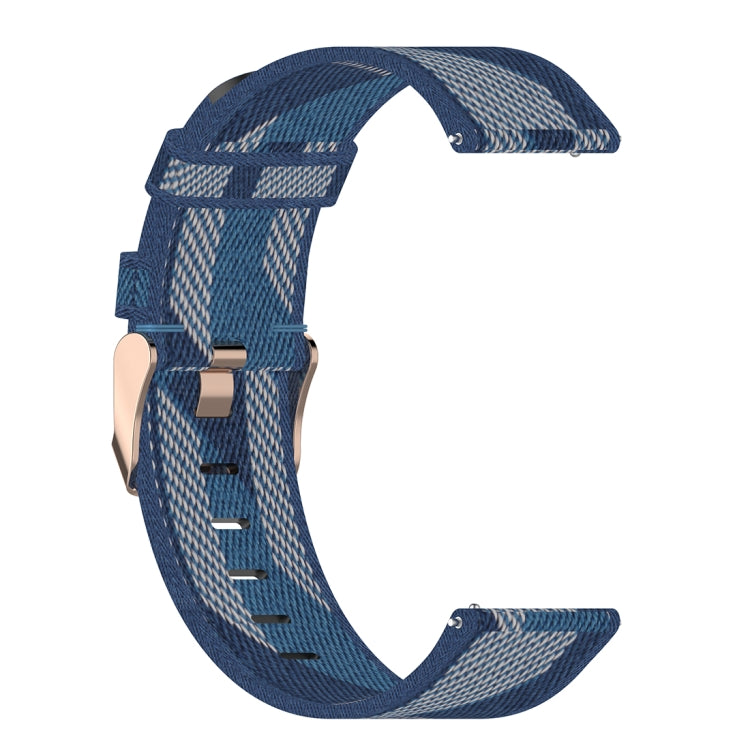 22mm Stripe Weave Nylon Wrist Strap Watch Band for Galaxy Watch 46mm / Gear S3(Blue) - Watch Bands by buy2fix | Online Shopping UK | buy2fix