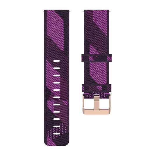 22mm Stripe Weave Nylon Wrist Strap Watch Band for Galaxy Watch 46mm / Gear S3(Purple) - Watch Bands by buy2fix | Online Shopping UK | buy2fix