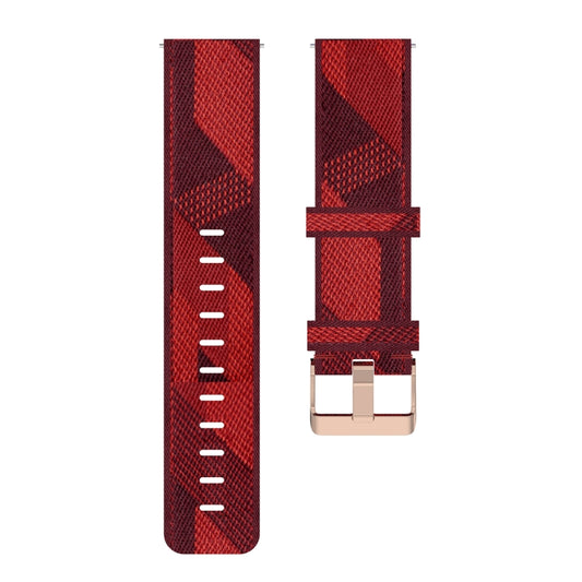 22mm Stripe Weave Nylon Wrist Strap Watch Band for Galaxy Watch 46mm / Gear S3(Red) - Watch Bands by buy2fix | Online Shopping UK | buy2fix