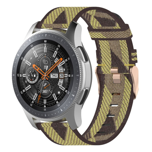 22mm Stripe Weave Nylon Wrist Strap Watch Band for Galaxy Watch 46mm / Gear S3(Yellow) - Watch Bands by buy2fix | Online Shopping UK | buy2fix