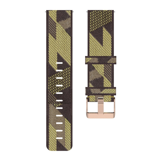 22mm Stripe Weave Nylon Wrist Strap Watch Band for Galaxy Watch 46mm / Gear S3(Yellow) - Watch Bands by buy2fix | Online Shopping UK | buy2fix