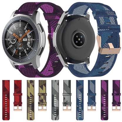 22mm Stripe Weave Nylon Wrist Strap Watch Band for Galaxy Watch 46mm / Gear S3(Blue) - Watch Bands by buy2fix | Online Shopping UK | buy2fix