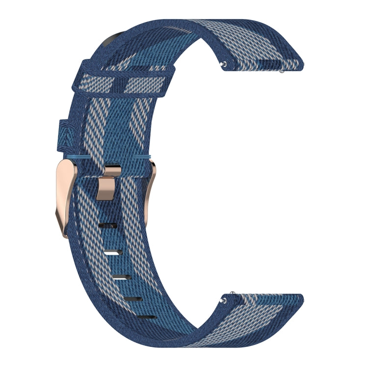 22mm Stripe Weave Nylon Wrist Strap Watch Band for Xiaomi Mi Watch Color, Garmin Vivoactive 4(Blue) - Watch Bands by buy2fix | Online Shopping UK | buy2fix