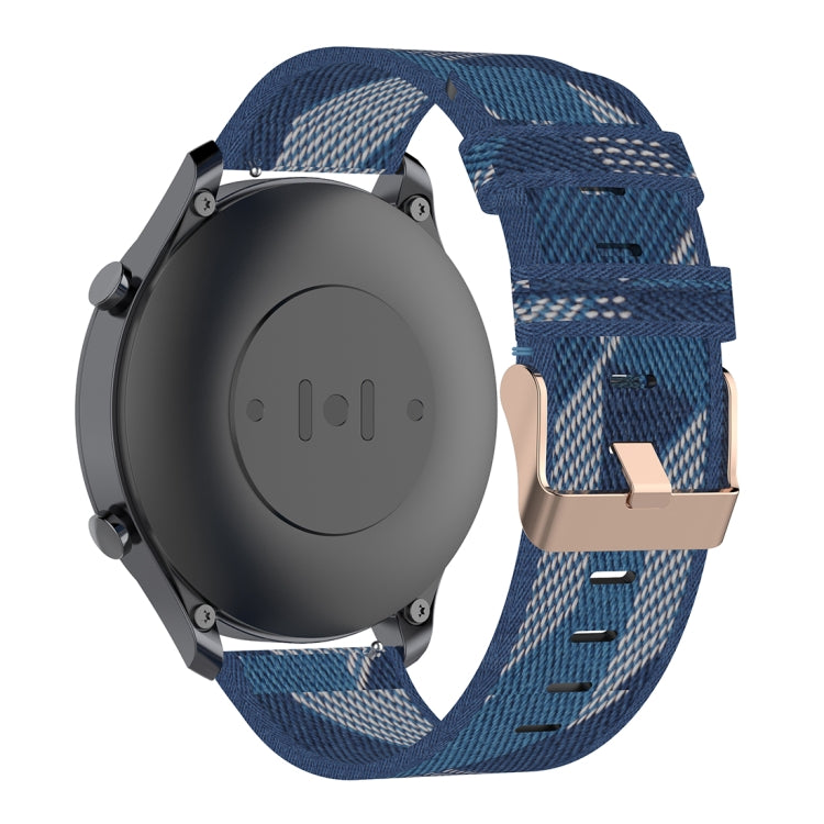 22mm Stripe Weave Nylon Wrist Strap Watch Band for Xiaomi Mi Watch Color, Garmin Vivoactive 4(Blue) - Watch Bands by buy2fix | Online Shopping UK | buy2fix