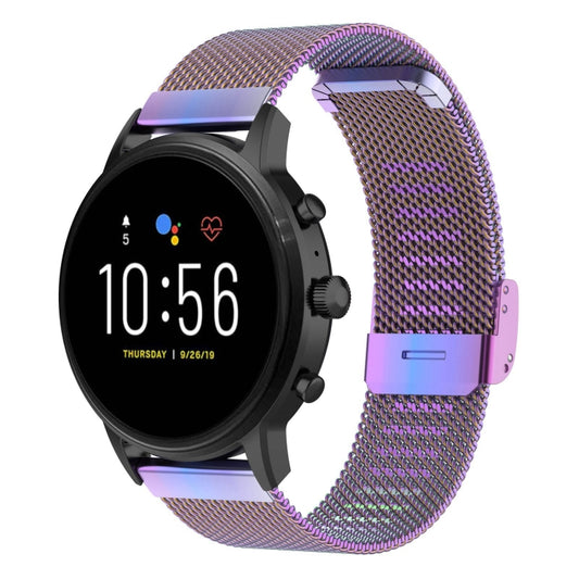 22mm Metal Mesh Wrist Strap Watch Band for Fossil Gen 5 Carlyle / Gen 5 Julianna / Gen 5 Garrett / Gen 5 Carlyle HR (Colour) - Watch Bands by buy2fix | Online Shopping UK | buy2fix