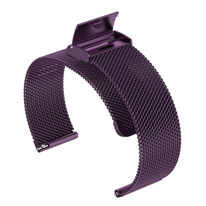22mm Metal Mesh Wrist Strap Watch Band for Fossil Gen 5 Carlyle / Gen 5 Julianna / Gen 5 Garrett / Gen 5 Carlyle HR (Dark Purple) - Watch Bands by buy2fix | Online Shopping UK | buy2fix