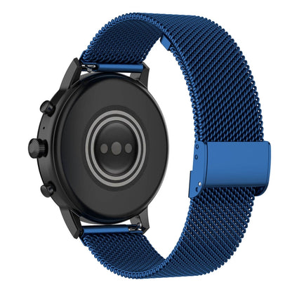 22mm Metal Mesh Wrist Strap Watch Band for Fossil Gen 5 Carlyle / Gen 5 Julianna / Gen 5 Garrett / Gen 5 Carlyle HR (Dark Blue) - Watch Bands by buy2fix | Online Shopping UK | buy2fix