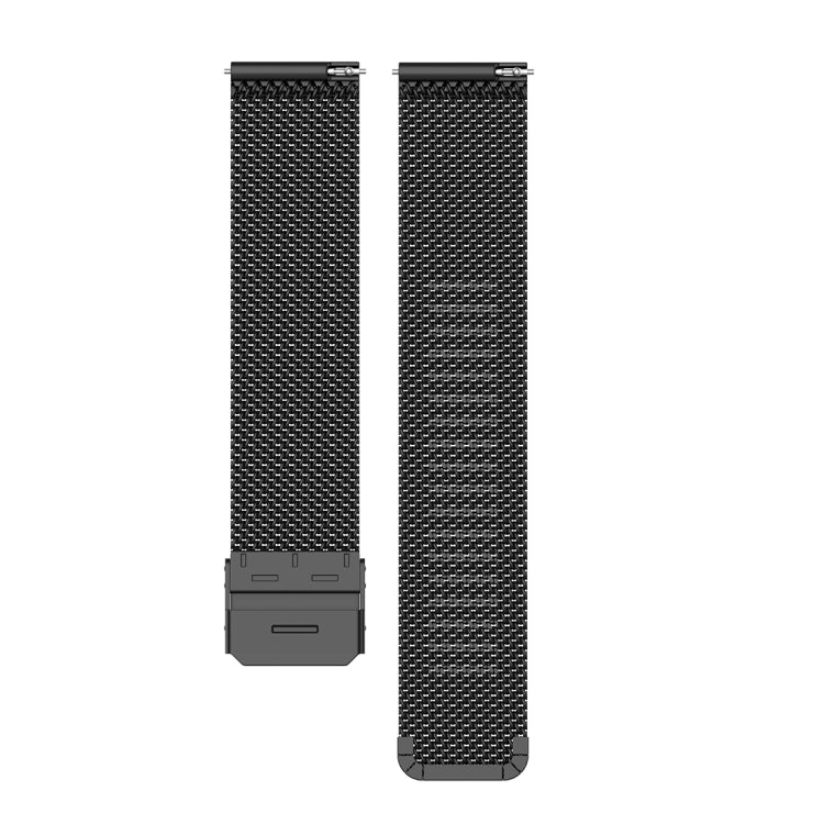 22mm Metal Mesh Wrist Strap Watch Band for Fossil Hybrid Smartwatch HR, Male Gen 4 Explorist HR, Male Sport (Black) - Watch Bands by buy2fix | Online Shopping UK | buy2fix