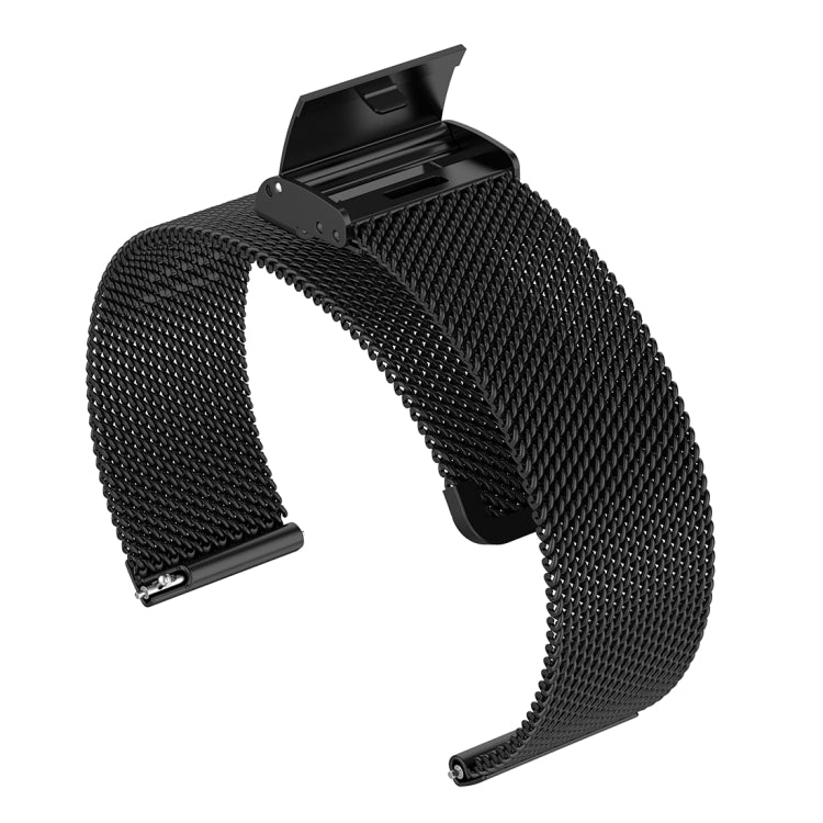 22mm Metal Mesh Wrist Strap Watch Band for Fossil Hybrid Smartwatch HR, Male Gen 4 Explorist HR, Male Sport (Black) - Watch Bands by buy2fix | Online Shopping UK | buy2fix