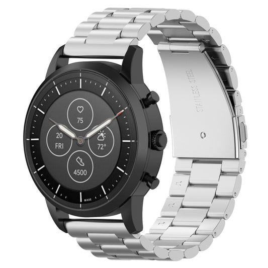 22mm Steel Wrist Strap Watch Band for Fossil Hybrid Smartwatch HR, Male Gen 4 Explorist HR / Male Sport(Silver) - Watch Bands by buy2fix | Online Shopping UK | buy2fix