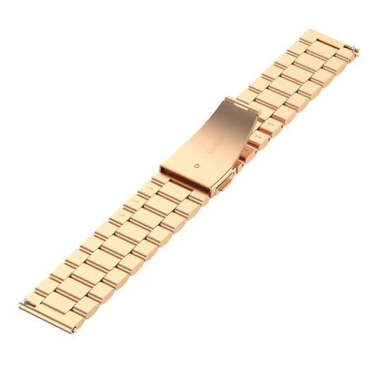 22mm Steel Wrist Strap Watch Band for Fossil Gen 5 Carlyle, Gen 5 Julianna, Gen 5 Garrett, Gen 5 Carlyle HR (Rose Gold) - Watch Bands by buy2fix | Online Shopping UK | buy2fix