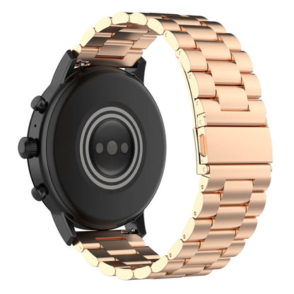 22mm Steel Wrist Strap Watch Band for Fossil Gen 5 Carlyle, Gen 5 Julianna, Gen 5 Garrett, Gen 5 Carlyle HR (Rose Gold) - Watch Bands by buy2fix | Online Shopping UK | buy2fix