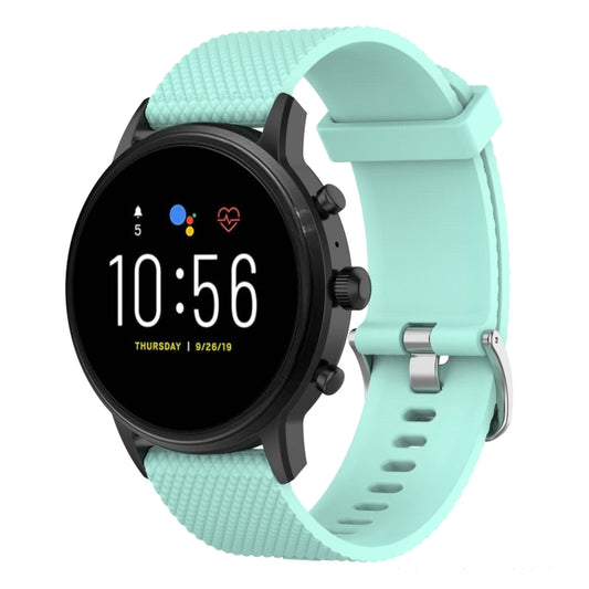 22mm Texture Silicone Wrist Strap Watch Band for Fossil Gen 5 Carlyle, Gen 5 Julianna, Gen 5 Garrett, Gen 5 Carlyle HR (Green) - Watch Bands by buy2fix | Online Shopping UK | buy2fix