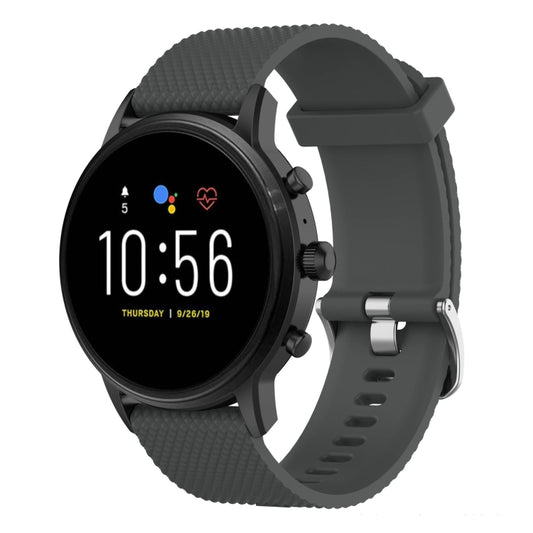 22mm Texture Silicone Wrist Strap Watch Band for Fossil Gen 5 Carlyle, Gen 5 Julianna, Gen 5 Garrett, Gen 5 Carlyle HR (Grey) - Watch Bands by buy2fix | Online Shopping UK | buy2fix