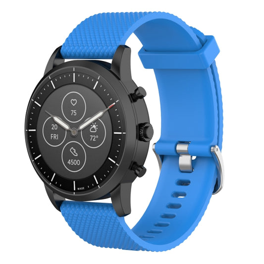 22mm Texture Silicone Wrist Strap Watch Band for Fossil Hybrid Smartwatch HR, Male Gen 4 Explorist HR, Male Sport (Sky Blue) - Watch Bands by buy2fix | Online Shopping UK | buy2fix