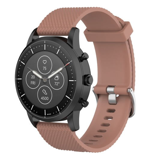 22mm Texture Silicone Wrist Strap Watch Band for Fossil Hybrid Smartwatch HR, Male Gen 4 Explorist HR, Male Sport (Brown) - Watch Bands by buy2fix | Online Shopping UK | buy2fix