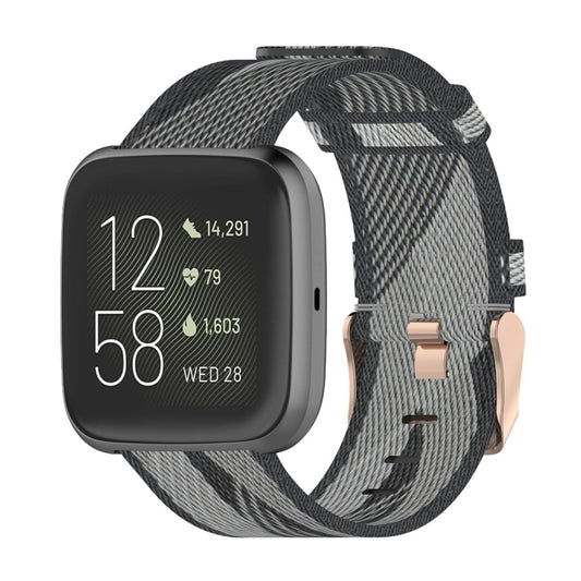 23mm Stripe Weave Nylon Wrist Strap Watch Band for Fitbit Versa 2, Fitbit Versa, Fitbit Versa Lite, Fitbit Blaze(Grey) - Watch Bands by buy2fix | Online Shopping UK | buy2fix