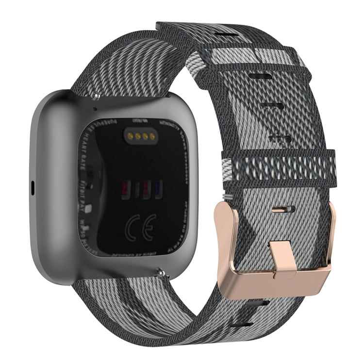 23mm Stripe Weave Nylon Wrist Strap Watch Band for Fitbit Versa 2, Fitbit Versa, Fitbit Versa Lite, Fitbit Blaze(Grey) - Watch Bands by buy2fix | Online Shopping UK | buy2fix