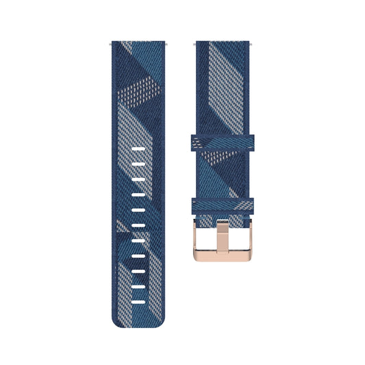 23mm Stripe Weave Nylon Wrist Strap Watch Band for Fitbit Versa 2, Fitbit Versa, Fitbit Versa Lite, Fitbit Blaze(Blue) - Watch Bands by buy2fix | Online Shopping UK | buy2fix