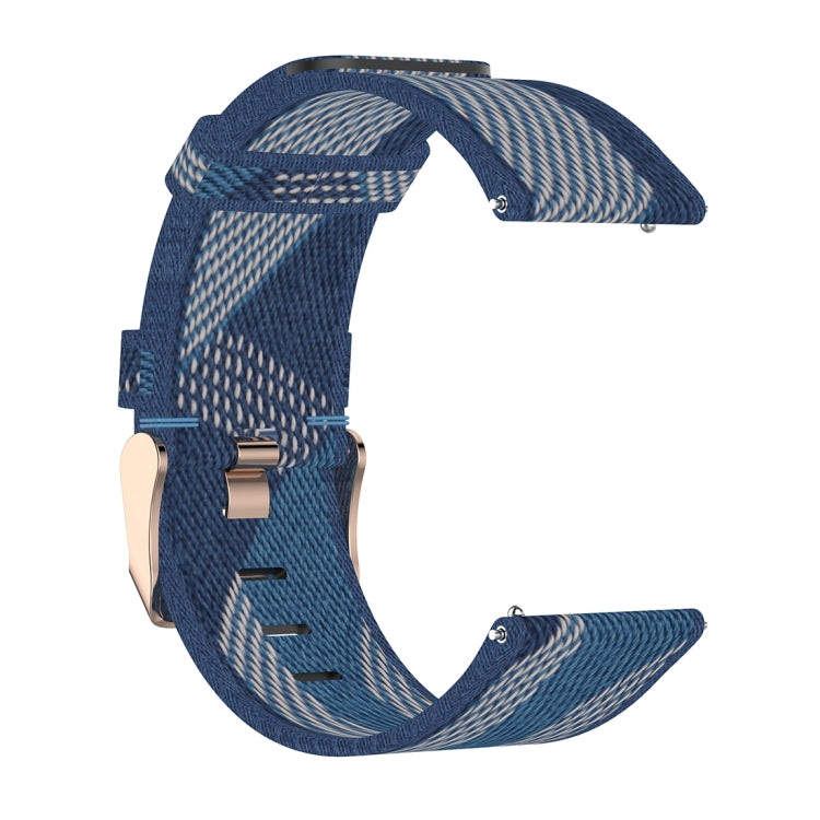 23mm Stripe Weave Nylon Wrist Strap Watch Band for Fitbit Versa 2, Fitbit Versa, Fitbit Versa Lite, Fitbit Blaze(Blue) - Watch Bands by buy2fix | Online Shopping UK | buy2fix