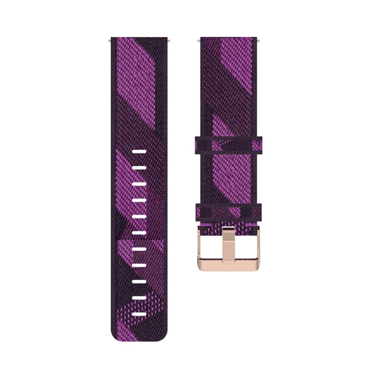 23mm Stripe Weave Nylon Wrist Strap Watch Band for Fitbit Versa 2, Fitbit Versa, Fitbit Versa Lite, Fitbit Blaze(Purple) - Watch Bands by buy2fix | Online Shopping UK | buy2fix