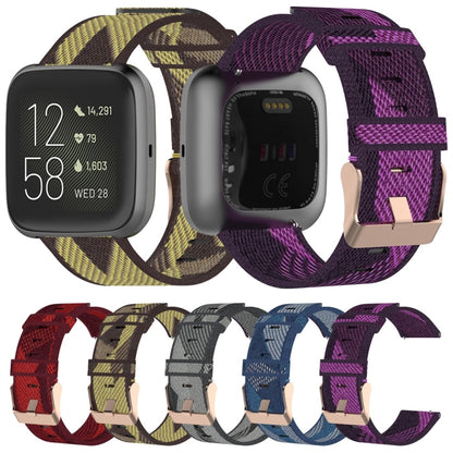 23mm Stripe Weave Nylon Wrist Strap Watch Band for Fitbit Versa 2, Fitbit Versa, Fitbit Versa Lite, Fitbit Blaze(Blue) - Watch Bands by buy2fix | Online Shopping UK | buy2fix