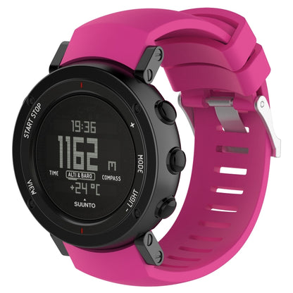 Silicone  Watch Band for SUUNTO Core ALU Black(Rose Red) -  by buy2fix | Online Shopping UK | buy2fix