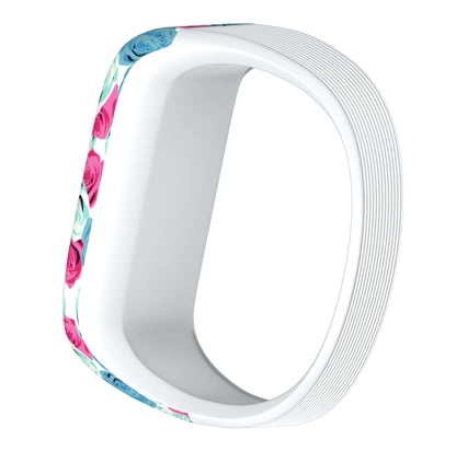 Flower Pattern Silicone Sport Watch Band for Garmin Vivofit JR, Size: Large(Blue + Red) - Watch Bands by buy2fix | Online Shopping UK | buy2fix