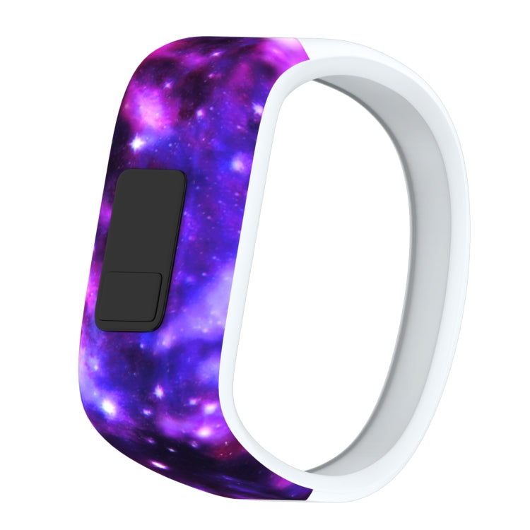 Nebula Pattern Silicone Sport Watch Band for Garmin Vivofit JR, Size: Large(Purple) - Watch Bands by buy2fix | Online Shopping UK | buy2fix