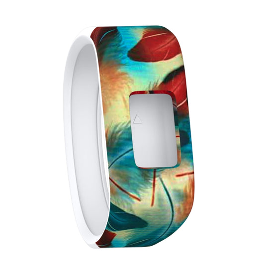 Colourful Feathers Pattern Silicone Sport Watch Band for Garmin Vivofit JR, Size: Small(Colour) - Watch Bands by buy2fix | Online Shopping UK | buy2fix