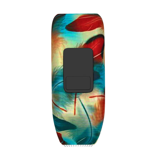 Colourful Feathers Pattern Silicone Sport Watch Band for Garmin Vivofit JR, Size: Small(Colour) - Watch Bands by buy2fix | Online Shopping UK | buy2fix