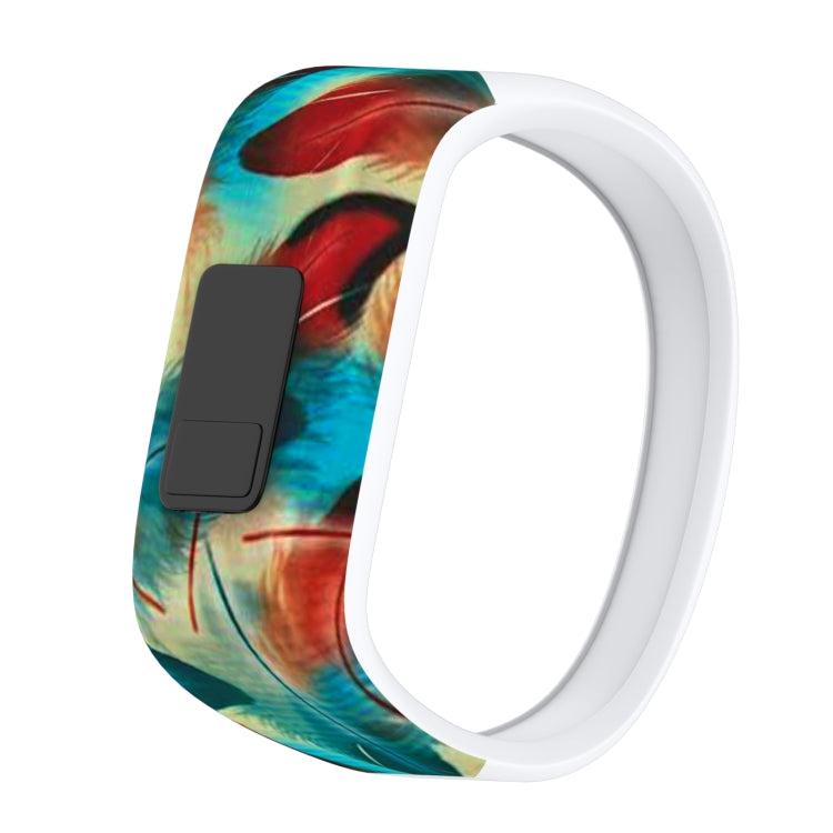 Colourful Feathers Pattern Silicone Sport Watch Band for Garmin Vivofit JR, Size: Small(Colour) - Watch Bands by buy2fix | Online Shopping UK | buy2fix