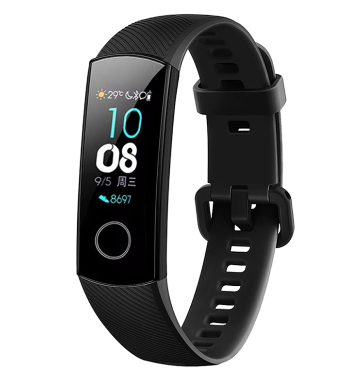 Solid Color Silicone Watch Band for Huawei Honor Band 4(Black) by buy2fix