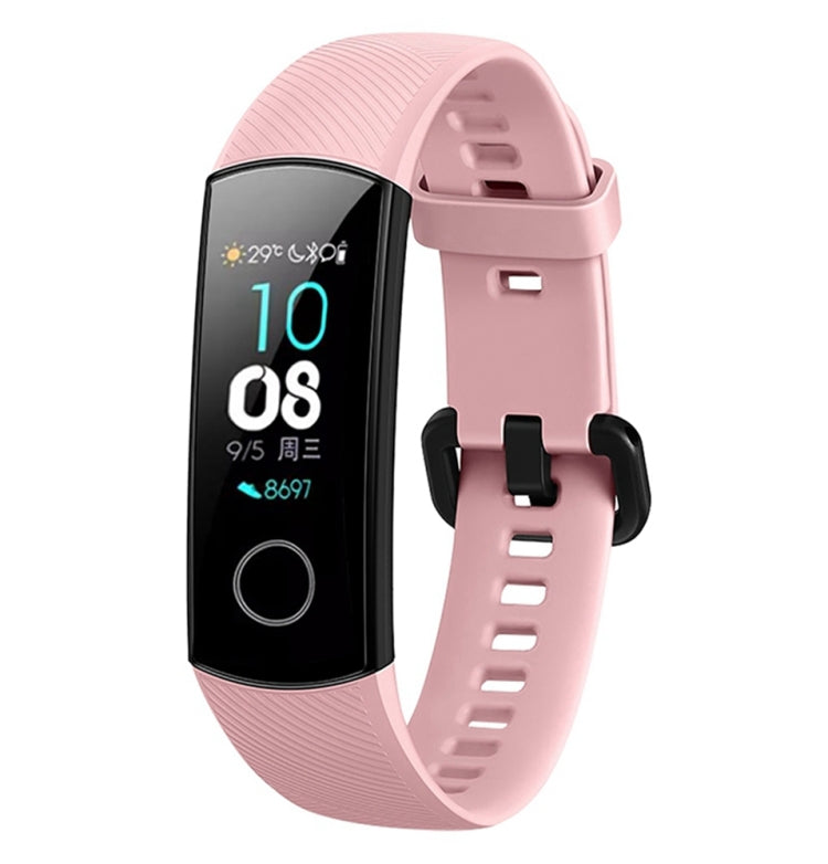 Solid Color Silicone Watch Band for Huawei Honor Band 4(Pink) by buy2fix
