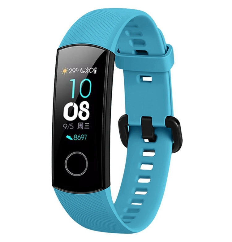Solid Color Silicone Watch Band for Huawei Honor Band 4(Blue) by buy2fix
