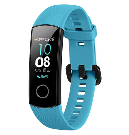 Solid Color Silicone Watch Band for Huawei Honor Band 4(Blue) by buy2fix